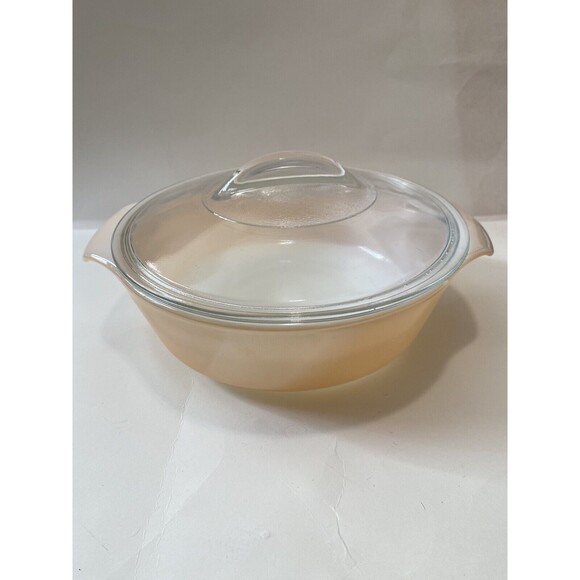 VTG 1960s Anchor Hocking Fire-King Copper Tint Lusterware Casserole Dish W/ Lid - Picture 1 of 15